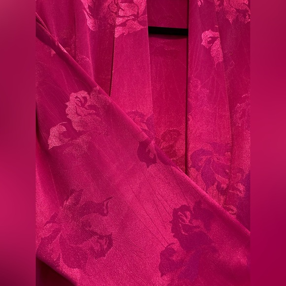 Vintage Y2K vintage Etam pink silky floral blazer jacket ladies size 14 - Picture 4 of 6